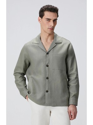 Network Khaki Linen Overshirt