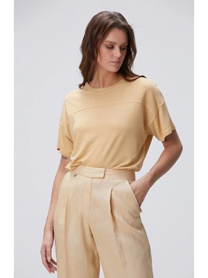 Network Limited Mustard Cashmere Blend T-Shirt