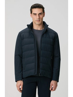 Network Navy Zippered Casual Coat