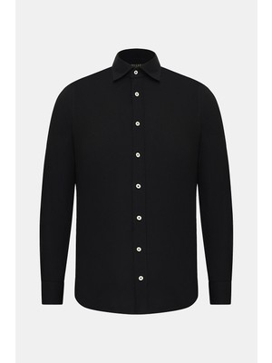 Vakko Cashmere Cotton Twill Casual Shirt
