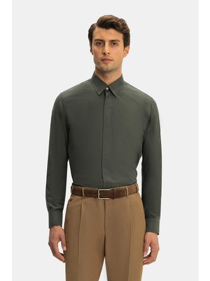 Vakko Herringbone Casual Shirt