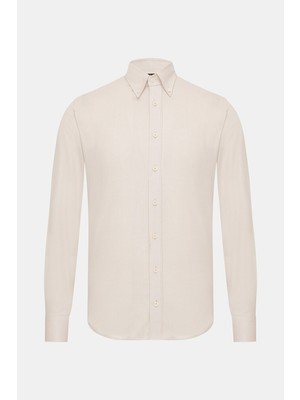 Vakko Herringbone Casual Shirt
