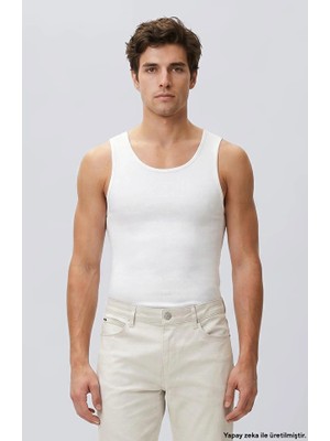 Network White Ribbed Tank Top