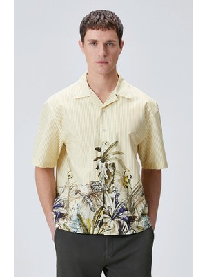 Network Light Yellow Printed Shirt