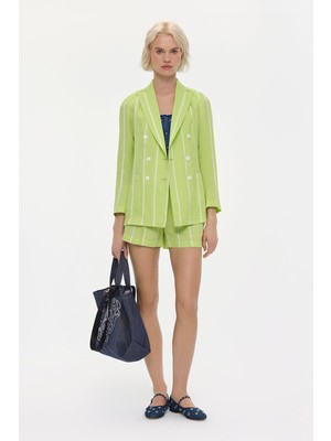 Vakko Green Double-Breasted Jacket