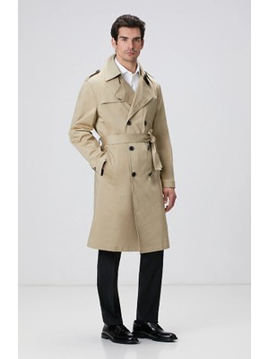Network Camel Trench Coat