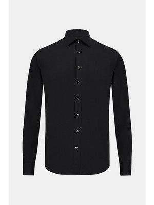Vakko Black Poplin Shirt
