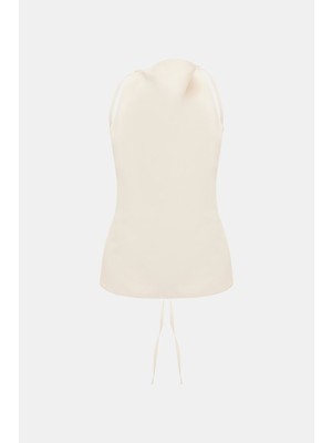 Rohe Ecru Boat Neck Short Sleeve Blouse