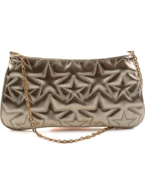 Bambi Gold Print Detail Women's Evening Bag C06174001510