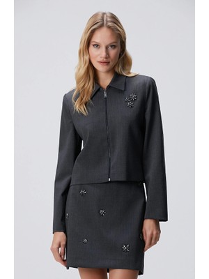 Network Dark Grey Wool Blend Jacket