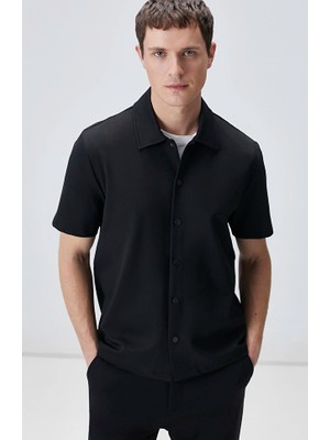 Network Black Diagonal Pattern Overshirt