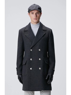 Network Anthracite Wool Blend Coat