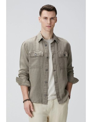 Network Khaki Linen Overshirt