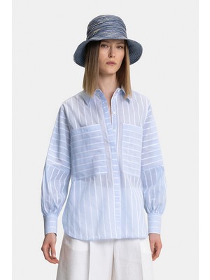 Vakko Blue Striped Shirt