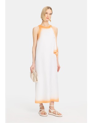 Vakko White Sleeveless Dress