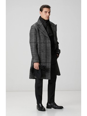 Network Black Wool Blend Overcoat