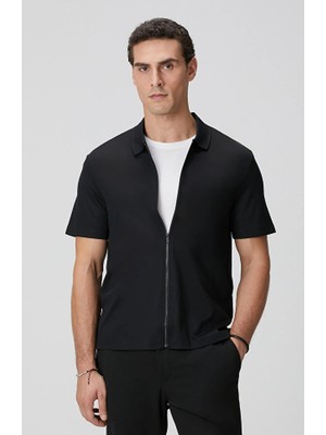 Network N-Tech Black Zippered Knit Shirt