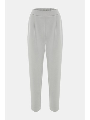 Vakko Grey Slim-Leg Casual Trousers