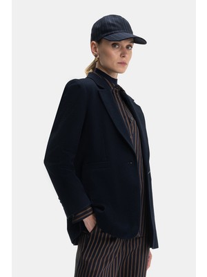 Vakko Navy Cashmere Jacket