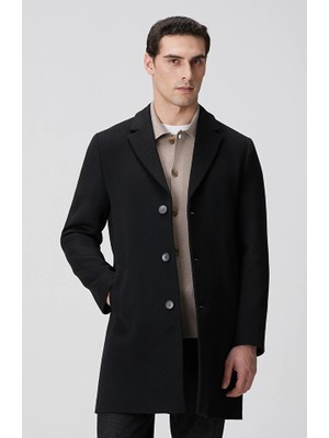 Network Black Wool Mix Overcoat