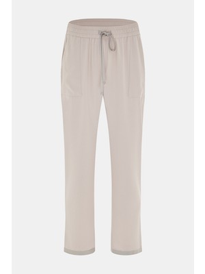 Vakko Beige Slim-Leg Trousers