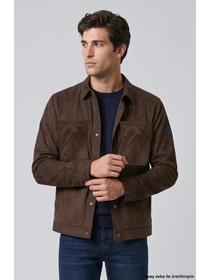 Network Dark Brown Slim Fit Side Pocket Detail Overshirt