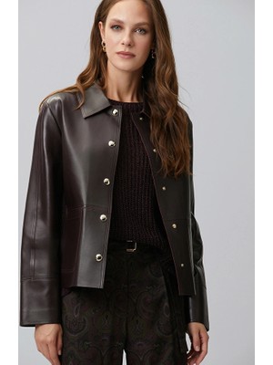 Network Plum Leather Jacket