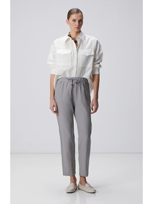 Network Grey Linen Mix Jogger Pants