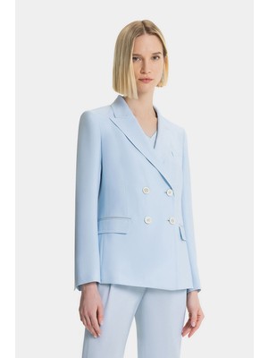 Fabiana Filippi Fabıana Fılıppı Blue Double-Breasted Collar Jacket