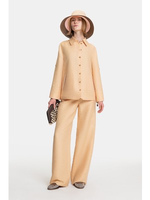 Vakko Salmon Wide-Leg Trousers