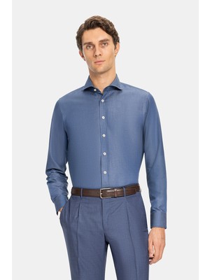 Vakko Cotton Linen Twill Casual Shirt