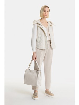 Vakko Beige Straight Cut Trousers