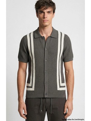 Network Khaki Patterned Knit Shirt