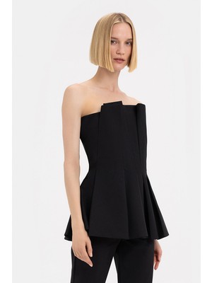 Rohe Black Strapless Sleeveless Blouse
