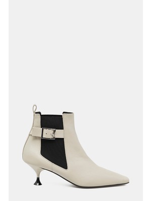 3 Juın Ecru Leather Boots