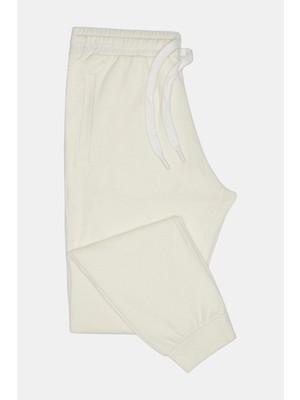 Vakko Ecru Casual Trousers