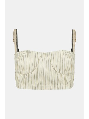 Alexis Alexıs Cream Patterned Strappy Blouse