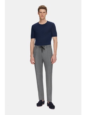 Vakko By Berwıch Grey Striped Trousers
