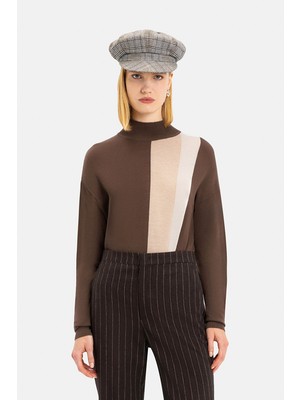Vakko Brown High Neck Knitwear