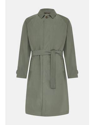 Vakko Light Green Trench Coat