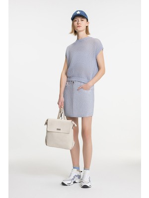 Vakko By Lorena Antonıazzı Light Blue Short Skirt