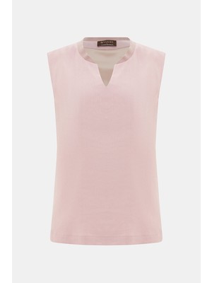 Vakko By Lorena Antonıazzı Pink V-Neck Sleeveless Blouse