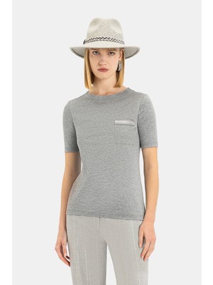 Eleventy Grey Round Neck Short Sleeve T-Shirt