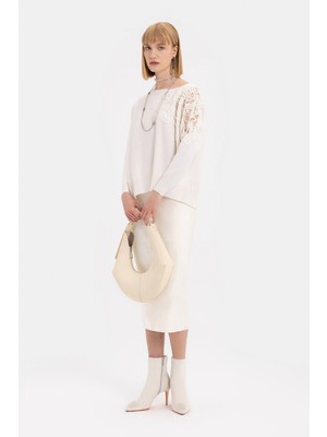 Vakko Ecru Skirt