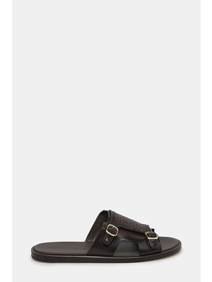 Santoni Santonı Brown Leather Slippers