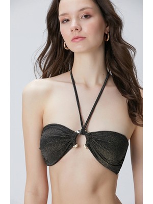 Network Black Gold Bikini Top