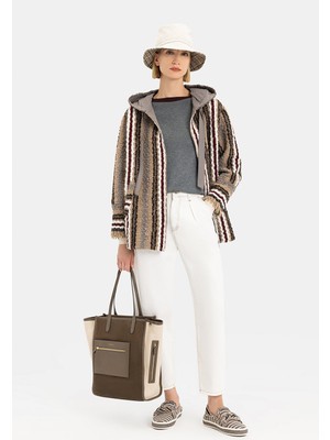 Vakko Beige Pea Coat