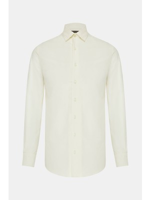 Vakko Ecru Silk Twill Shirt