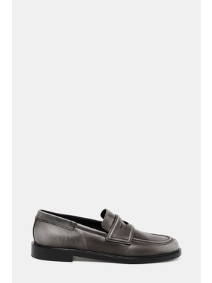3 Juın Grey Leather Shoes