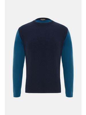 Vakko By Danıele Fıesolı Navy Crew Neck Knitwear